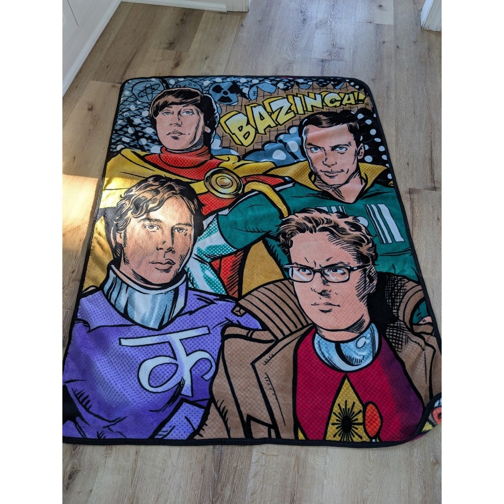 RARE PRINT ~ 2013 The Big Bang Theory ~ TV Show Cast‎ Throw Blanket ~ 46X60